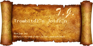 Trombitás Jolán névjegykártya